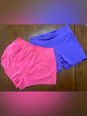 CRZ YOGA Pink and Nike Purple Women’s Athletic Shorts Duo